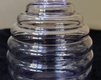 Rare 1930s Pauly & co. Murano Violet Glass Beehive Bottle Likely by Napolene Martinuzzi