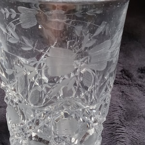 Amerikanische Brilliant Cut Crystal Whisky Becher - Blumenmuster, 3er Set