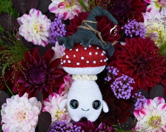 Amigurumi Crochet Mushroom Mushie Buddie Amanita Witch's Hat Halloween Fall Decor PDF PATTERN ONLY