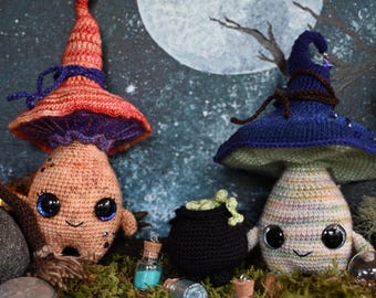 Amigurumi Crochet Mushroom Mushie Buddie Witch's Hat Halloween Fall Decor PDF PATTERN ONLY