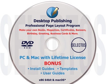 Desktop Publishing Windows & mac Scribus Software on DVD Disc, make Cards Banners Brochures Books Manuals Mock-ups Certificates and More