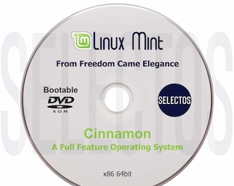 Linux Mint 21.1 Vera Cinnamon Edition, Live Bootable Disc x86 64bit