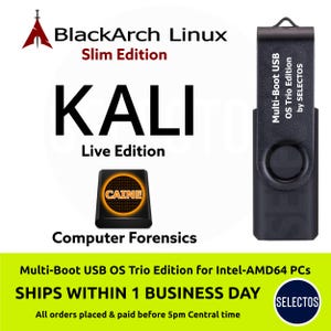 BlackArch Linux Slim 2023.05.01, Kali Live 2026.1, Caine 14 - Multi-boot USB