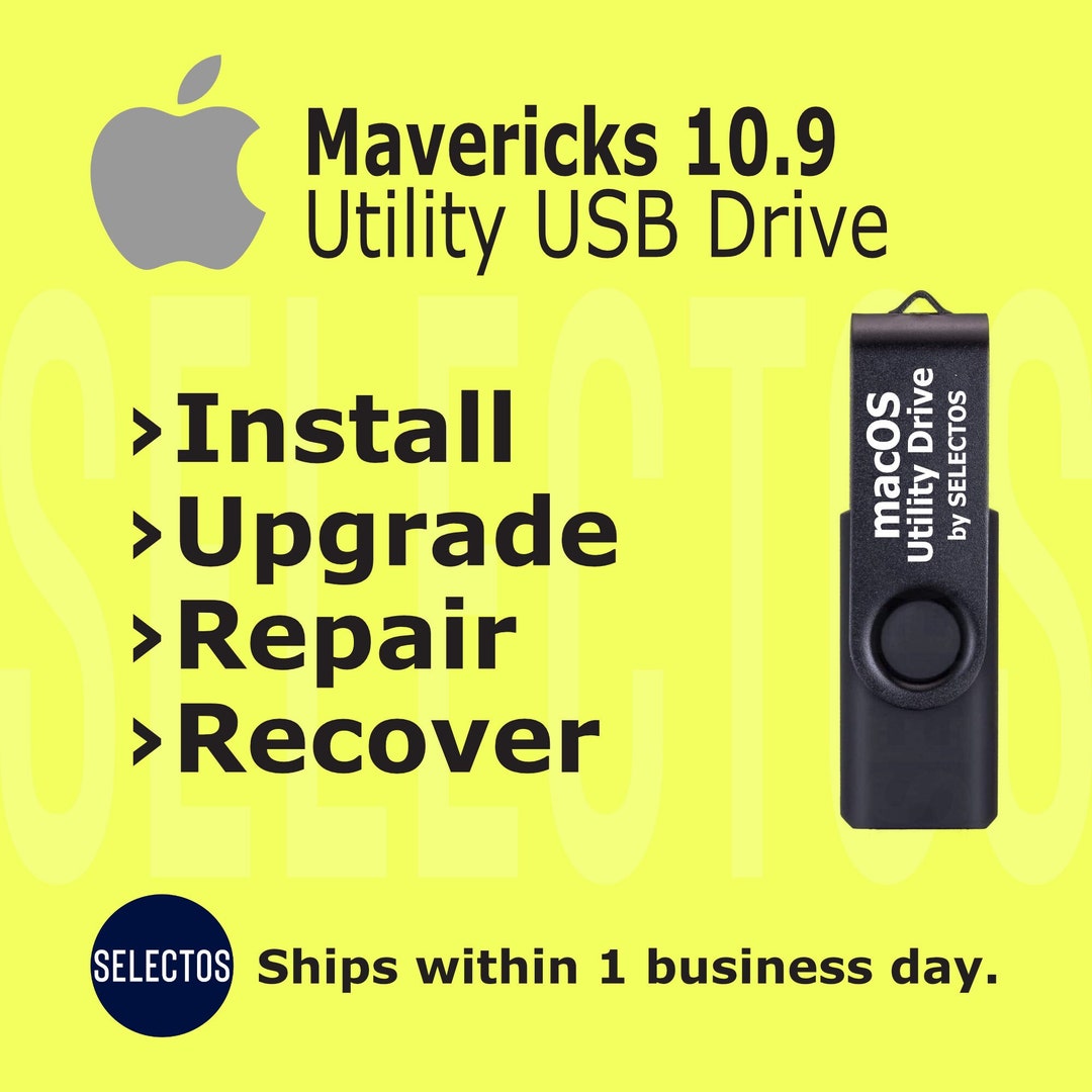 Bootable Utility USB Drive Mac OS X Mavericks 10.9 Installer Etsy