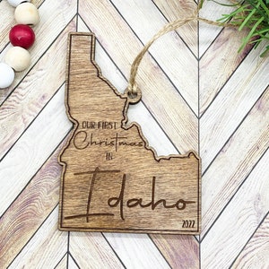 Our First Christmas In Ornament | State Ornament | Wooden Ornament | New Place Ornament | Moving Gift