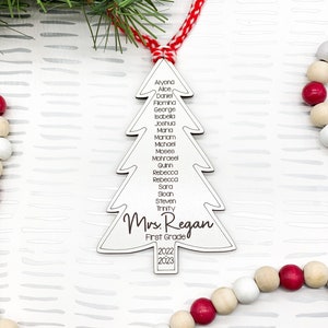 Teacher Class Christmas Tree Ornament | Whiteboard Ornament | Personalized Teacher Gift | Student Name Ornament |