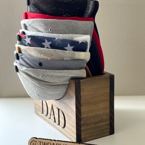 Wooden Hat Holder, Wood Hat Box, Baseball Hat Holder, Cap Organizer, Cap Stand, Personalized Hat Holder, Father's Day Gifts, Gift for Dad image 2