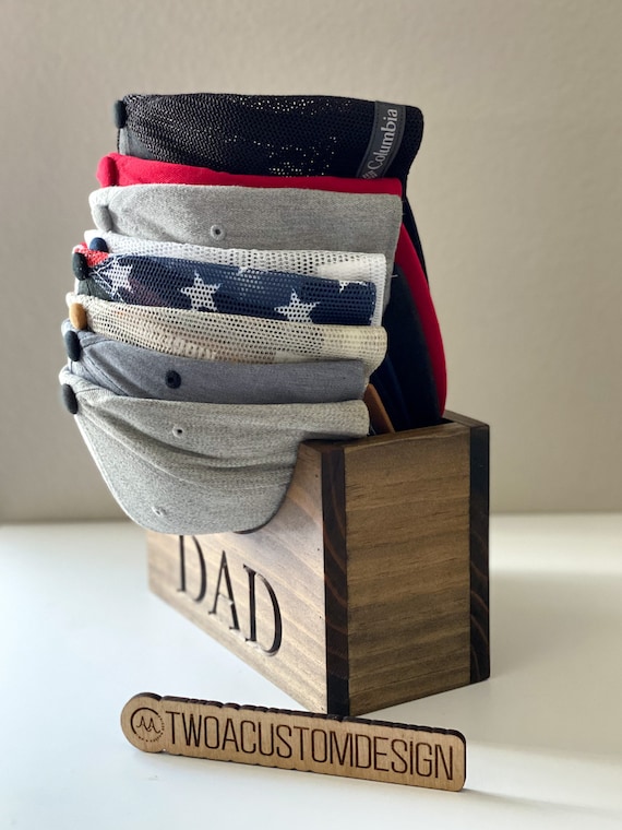 Personalized Wooden Hat Holder Box - Baseball Cap Organizer - Ball Cap  Holder