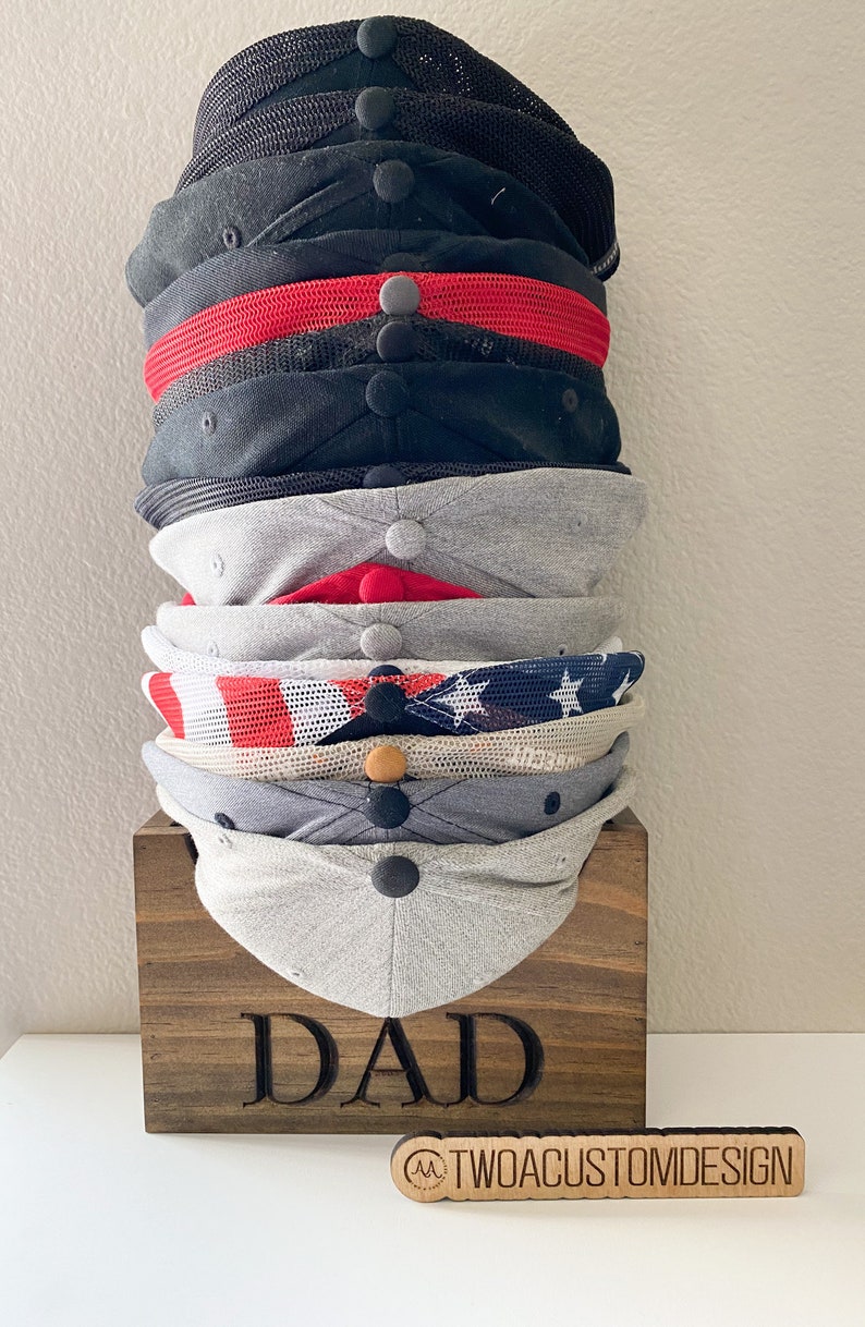 Wooden Hat Holder, Wood Hat Box, Baseball Hat Holder, Cap Organizer, Cap Stand, Personalized Hat Holder, Father's Day Gifts, Gift for Dad image 4