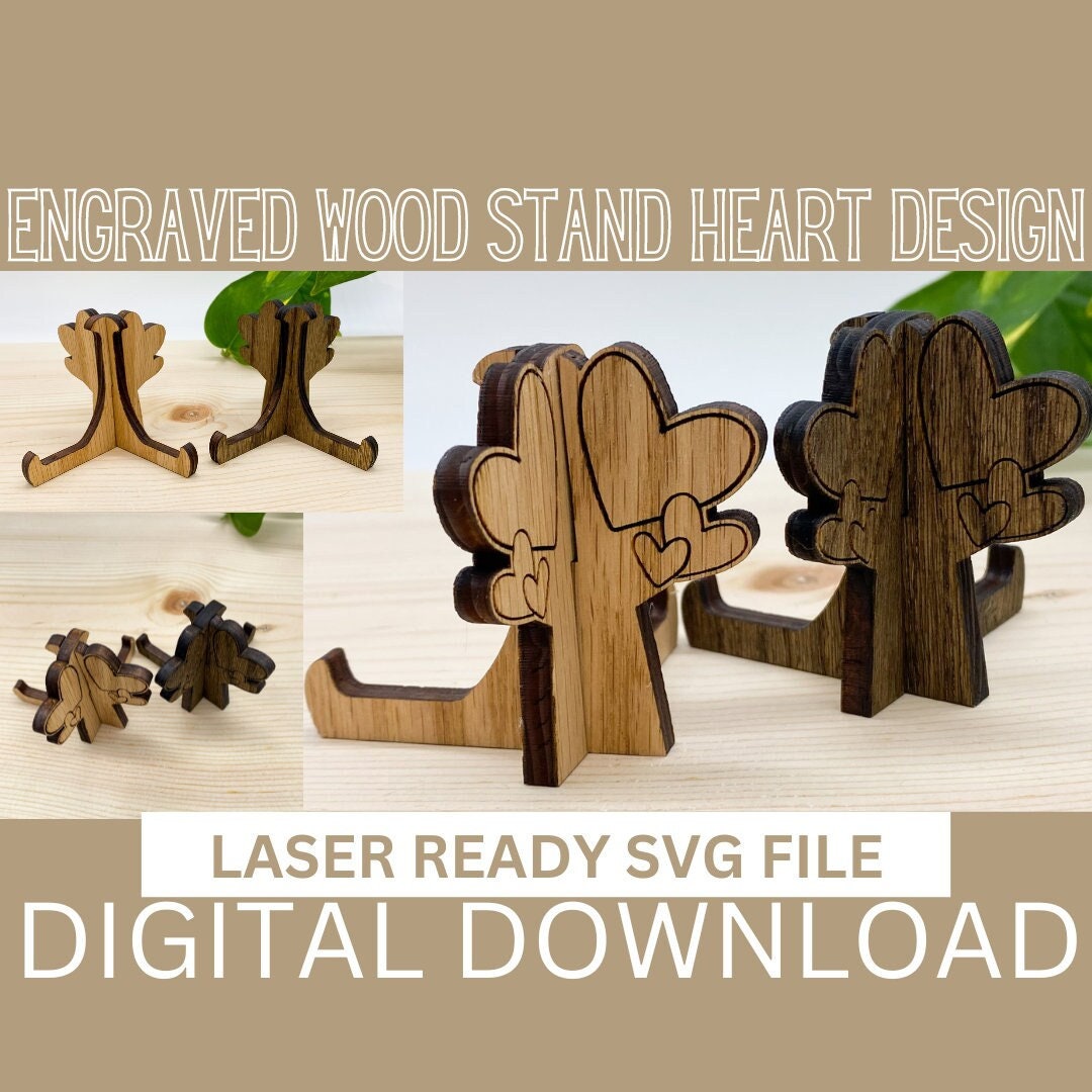 3mm Laser Cut Easels Plate Holders, Frame Holder, Photo Frame Display,  Glowforge Laser Cut Svg File 033 