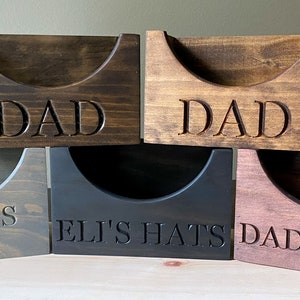 Wooden Hat Holder, Wood Hat Box, Baseball Hat Holder, Cap Organizer, Cap Stand, Personalized Hat Holder, Father's Day Gifts, Gift for Dad image 3