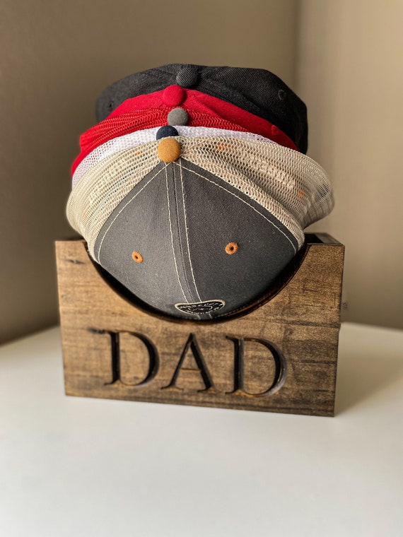 Personalized Wooden Hat Holder Box - Baseball Cap Organizer - Ball Cap  Holder