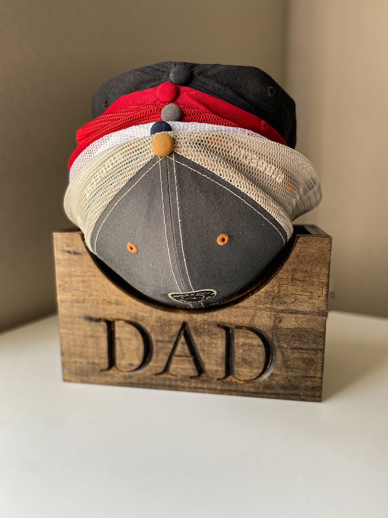 Wooden Hat Holder, Wood Hat Box, Baseball Hat Holder, Cap Organizer, Cap Stand, Personalized Hat Holder, Father's Day Gifts, Gift for Dad image 1