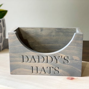 Wooden Hat Holder, Wood Hat Box, Baseball Hat Holder, Cap Organizer, Cap Stand, Personalized Hat Holder, Father's Day Gifts, Gift for Dad image 9