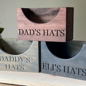 Wooden Hat Holder, Wood Hat Box, Baseball Hat Holder, Cap Organizer, Cap Stand, Personalized Hat Holder, Father's Day Gifts, Gift for Dad image 8