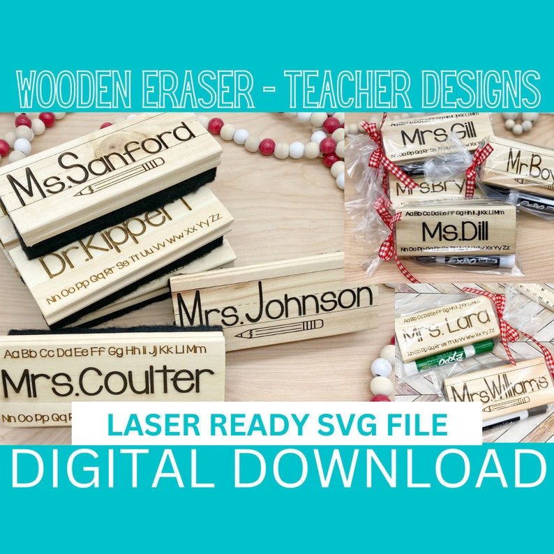 Teacher Eraser SVG Custom Teacher Gifts Eraser for Teacher Etsy