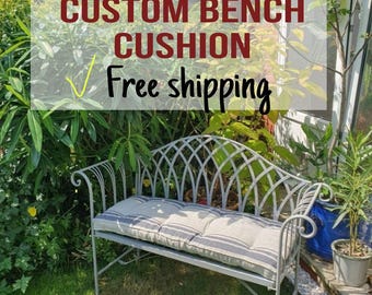 Custom Linen Bench Cushion: Tufted Farmhouse Style - Handmade