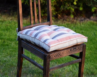 Coussin de siège en lin durable pour chaise de salle à manger, matelas de banc, coussin de porche pivotant, coussin de siège personnalisé