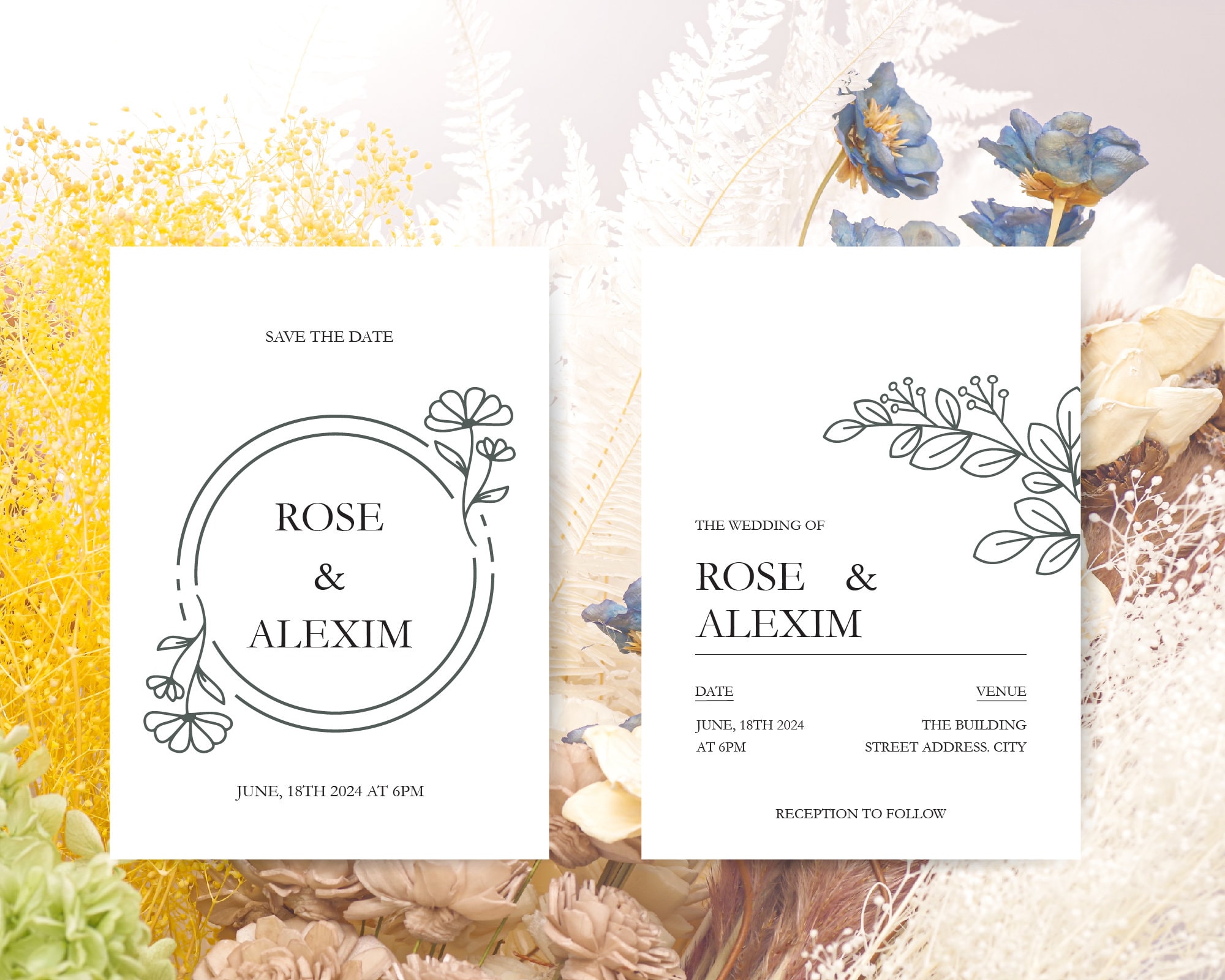 Editable Wedding Invitation Printable Wedding Invitation - Etsy