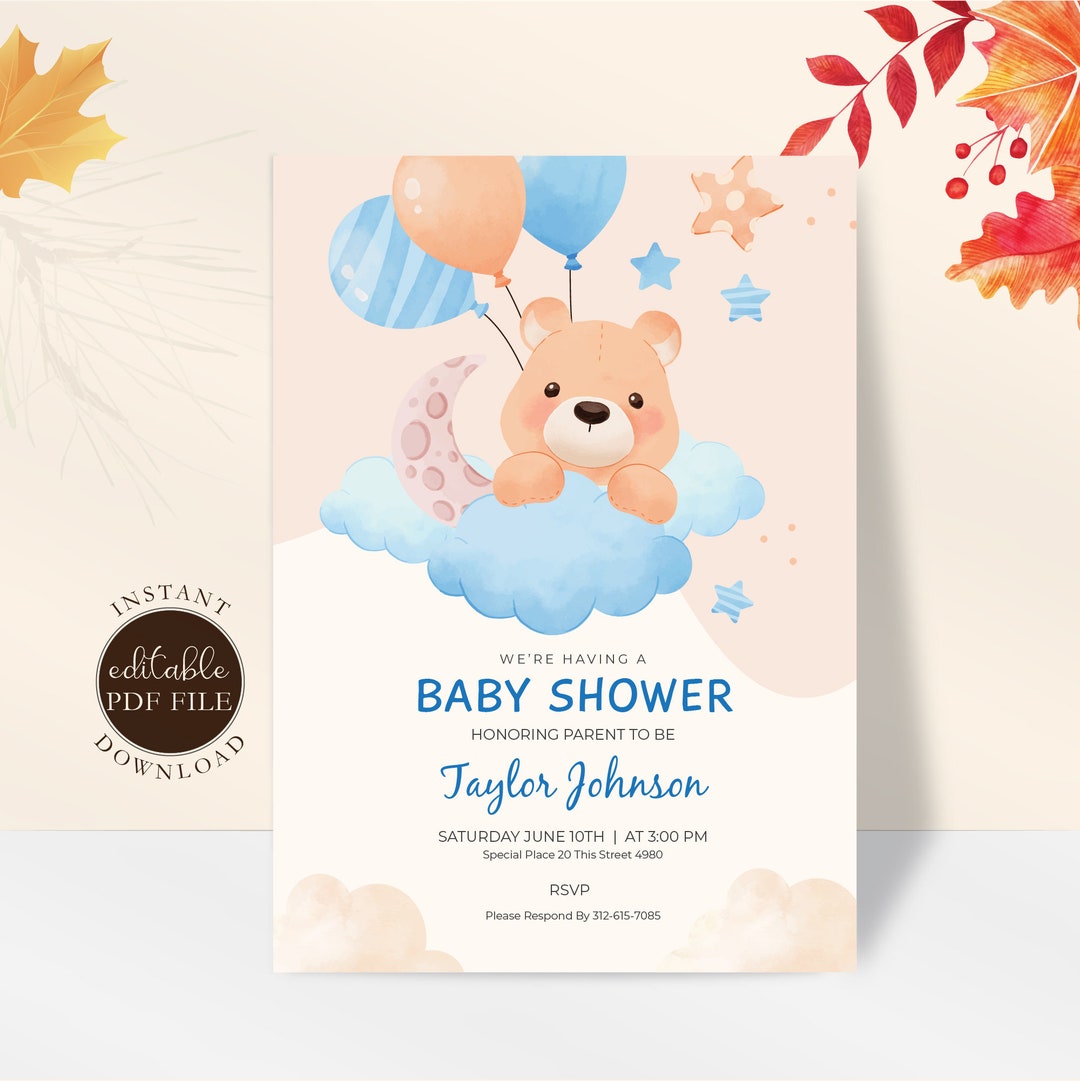 Editable Baby Shower Celebrate, Printable Baby Shower Invitation ...