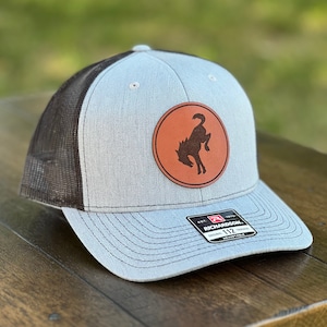 Bronco Circle Leather Patch Hat-Multi Syles