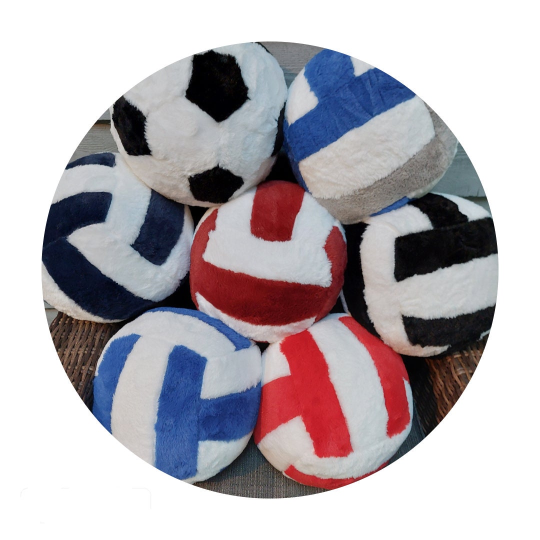 Ibasenice Lot De 2 Coussins Peluche Ballon Football Rugby - Idéal Enfants Fans De Sport Oreiller Ballon Rugby