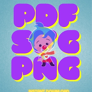 Payaso Plim Plim instant download digitaal behang, stickerprint en gesneden vinyl