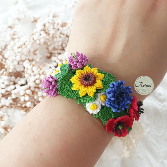 UJoy Bracciale Floreale Smaltato Donna – Set Multipezzo Vintage, Lilla, Regalo Con Scatola