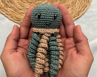 14cm amigurumi cotton octopus plush toy, custom colors - made to order