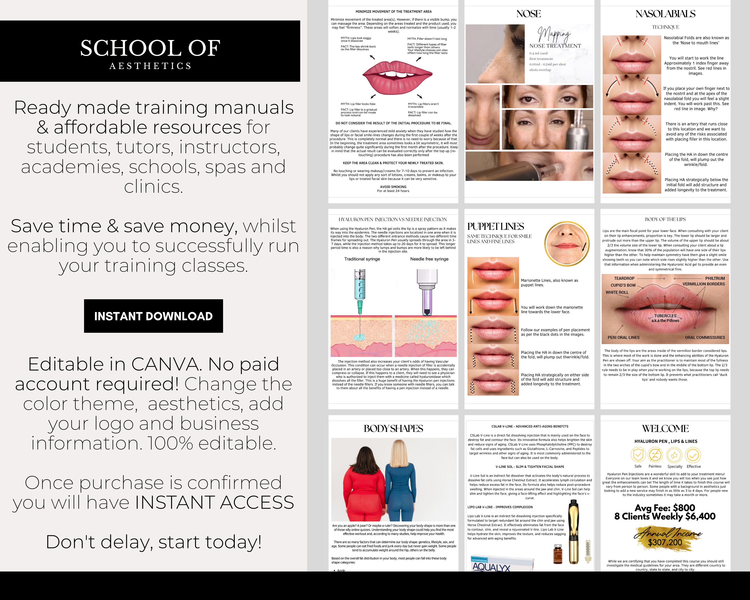 Hyaluron Pen LIP Fillers Training Manual Hyaluron Pen Etsy