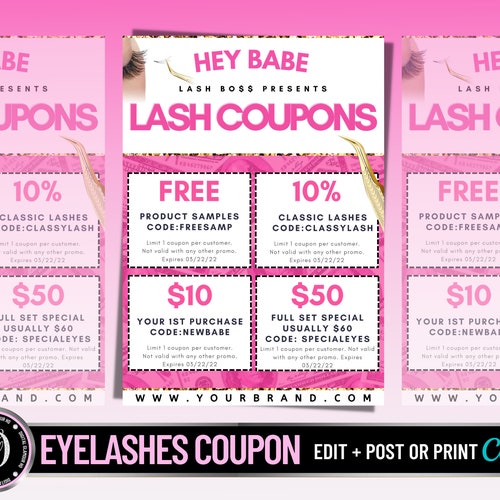 DIY LASH COUPON Flyer Flash Sale Flyer Lash Training Flyer Etsy