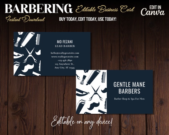 Barbering Business Card Barbers Business Hair Salon Business - Etsy