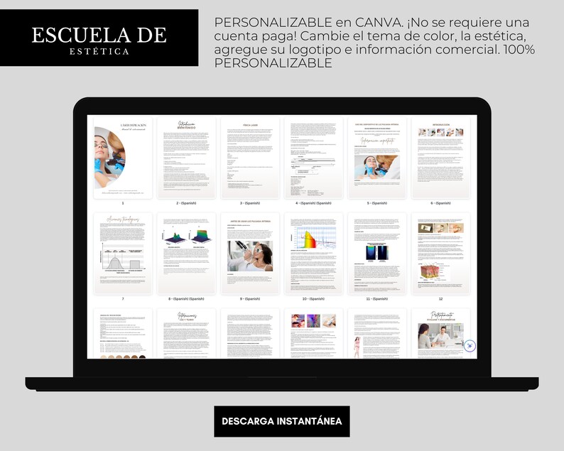 SPANISH Laser Hair Removal Training Manual, Hair Removal Guide, Laser