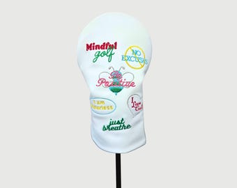 Funda personalizada para driver con frases inspiradoras de golf
