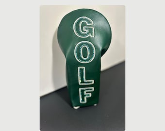 Funda para palos de golf verde y blanca