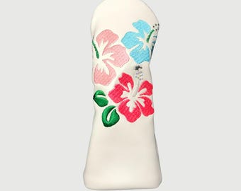 Funda para madera de calle con diseño de hibisco adornado con joyas *Tenga en cuenta que la funda es blanca*
