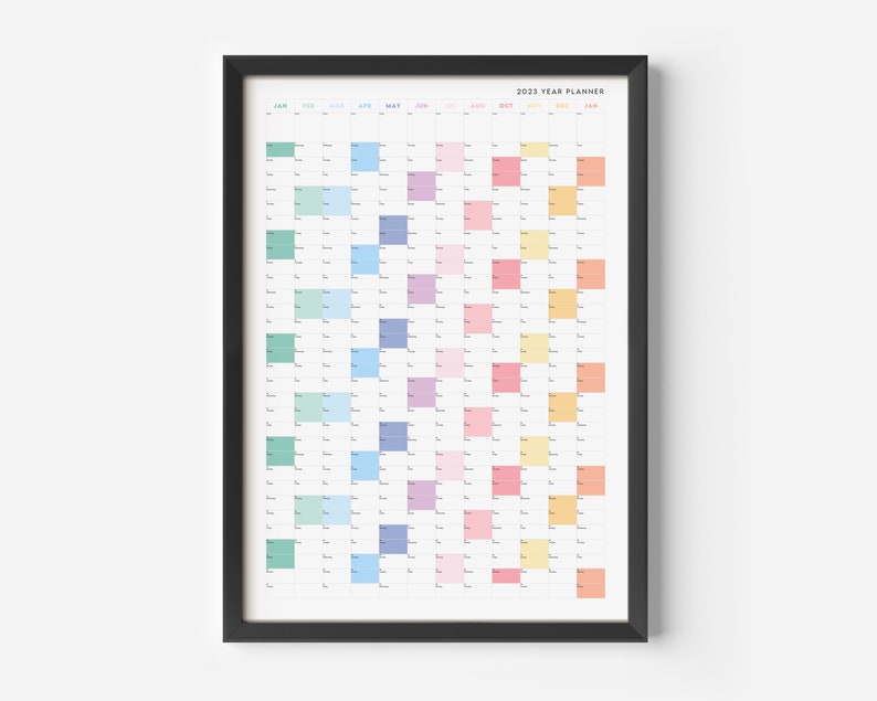 Giant 2023 Wall Calendar 2023 Large Wall Planner Annual Etsy