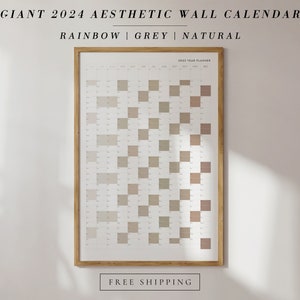 Giant 2024 Wall Calendar | 2024 Large Wall Planner | Annual Planner | Yearly Planner | Monthly Planner | 2024 Vertical Planner | Neutral