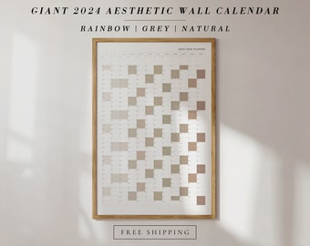 Giant 2024 Wall Calendar | 2024 Large Wall Planner | Annual Planner | Yearly Planner | Monthly Planner | 2024 Vertical Planner | Neutral
