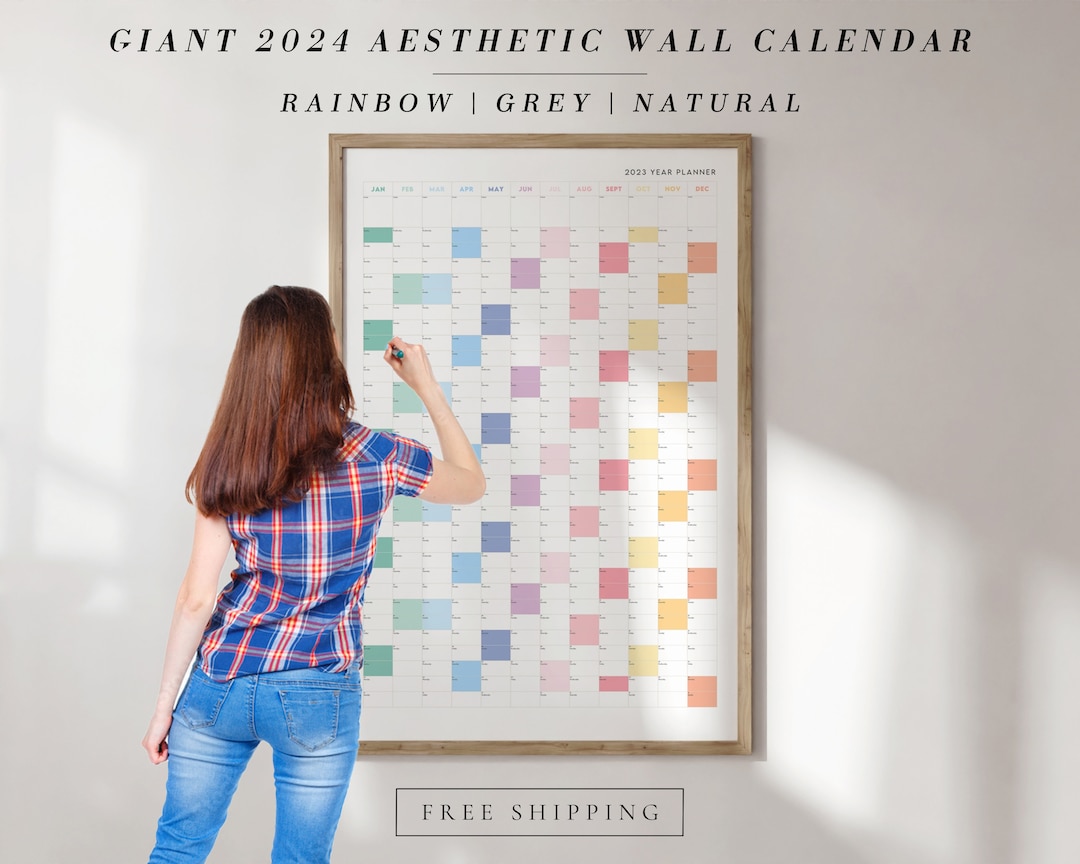 Giant 2024 Wall Calendar 2024 Large Wall Planner Annual Planner Yearly ...