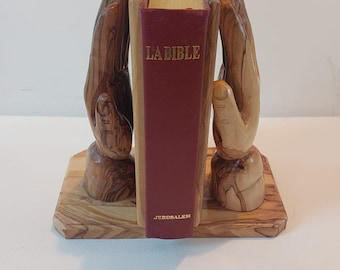 Holy Bible in French With Olivewood Cover on Stand,sainte Bible En