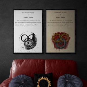 Wheel of Time Wall Art 16x24 - UNFRAMED - Yin Yang - Wheel of Time Quote - Wall Decor, Book Page Signs - Taoism