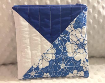 Bolsa acolchada con cremallera, bolsa de tela con cremallera, bolsa para cosméticos, bolsa para lápices, bolsa de artículos de tocador acolchada