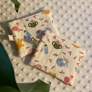 Mini billetera acolchada, monedero acolchado, billetera con llavero, billetera acolchada con cremallera, billetera para pañales