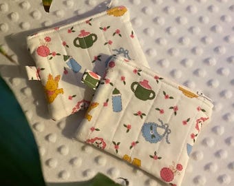 Quilted Mini Wallet, Quilted Coin Purse, Keychain Wallet, Quilted zipper wallet, Diaper Bag Wallet