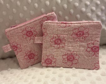 Quilted Mini Wallet, Quilted Coin Purse, Keychain Wallet, Quilted zipper wallet