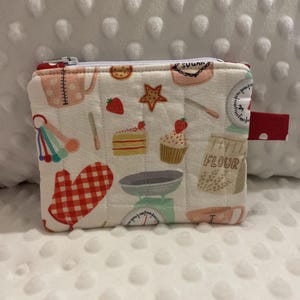 Mini billetera acolchada, monedero acolchado, billetera con llavero, billetera acolchada con cremallera, billetera con forma de cupcake