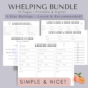 WHELPING PAKET | Printable & Digital - Welpen Wachstumstracker | Zuchtrekorde | GoodNotes | Dammpflege | Sofort Download
