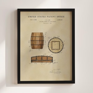 Whiskey Barrel Patent Print (1966)