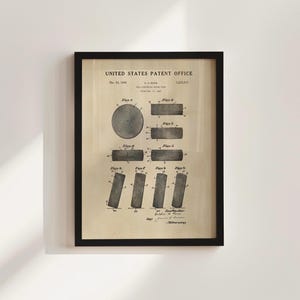 Hockey Puck Patent Framed Print, Hockey Office Decor, Hockey Gift for Him, Vintage Hockey Poster, Watercolor Print, Gift for Dad